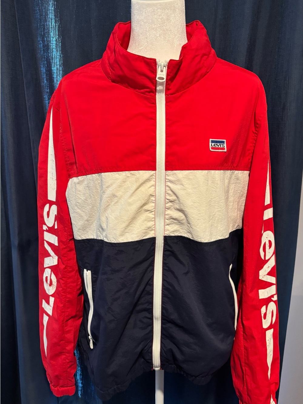Levi's Red/White/Navy Colorblock Windbreaker Jacket